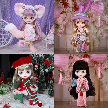 Vêtements kimono de poupée Blyth faits à la main, vêtements de poupée Blyth OB22 24, oreilles de lapin, robe de princesse pour Ymy Licca Azones Ob24 Ob27 Fr
