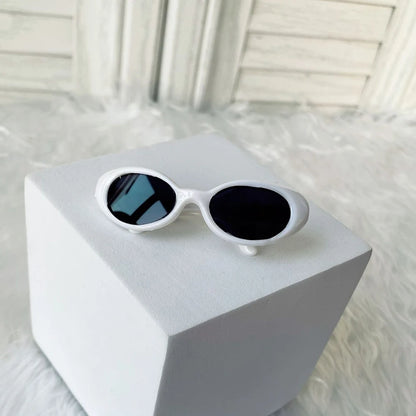 Lunettes de soleil ovales pour poupées en peluche Labubu Kpop idole, accessoires de poupée en plastique à la mode, lunettes mignonnes de décoration