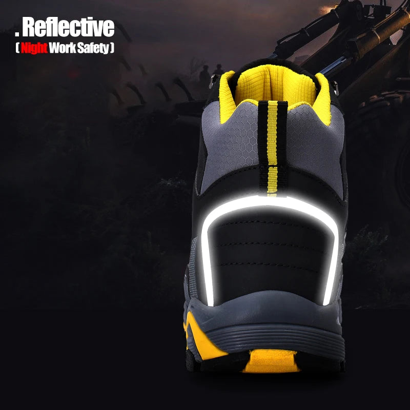 LARNMERN bottes de travail de sécurité à bout en acier pour hommes chaussures antidérapantes pour homme bottes de sécurité de protection antistatiques Anti-crevaison