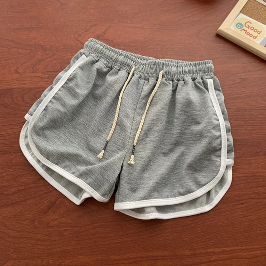 Short de yoga pour femmes, vêtements d'extérieur d'été, taille moyenne, pantalon droit ample, élégant, fin, respirant, jambes larges, pantalon court de gymnastique