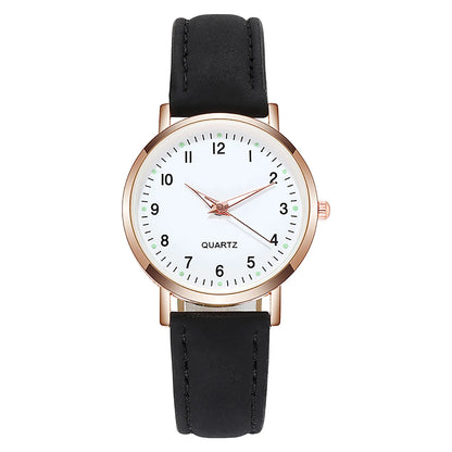 Montre-bracelet en cuir Shoous pour femme, montre simple  à quartz élégante,
