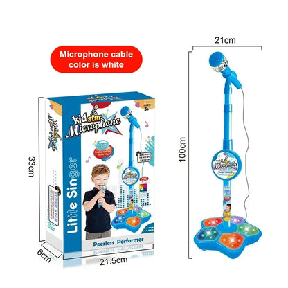 Microphone pour enfants avec support, chanson de karaoké, micro Vertical, Instrument de musique, jouets éducatifs d'entraînement cérébral, cadeau d'anniversaire pour fille et garçon