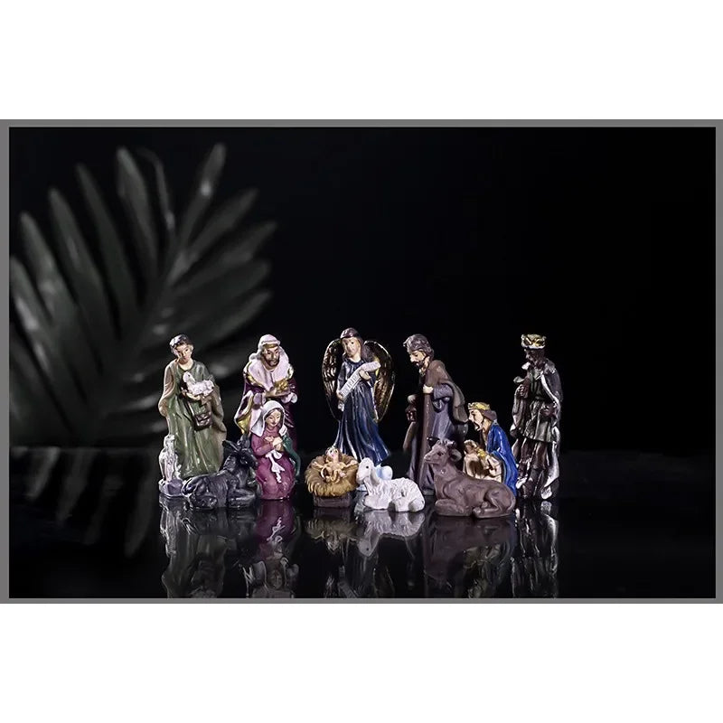 Ensemble de scène de la Nativité de Pâques, Crèche de Jésus de la Vie Réelle, Ornement de Noël CPull, Sainte Famille, Artisanat, Statue, Décor, Cadeaux