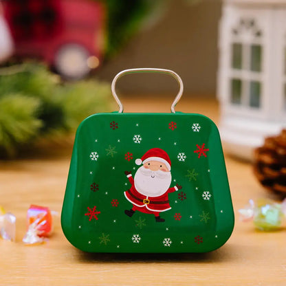 Boîte de rangement en métal pour décoration de Noël, forme de sac à main, 18 pots, étui à bijoux, cadeau pour enfants, boîtes de rangement, fête de Noël ouvertement, 2024