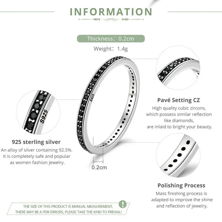 BAMOER authentique 925 en argent Sterling éblouissant CZ anneaux empilables pour les femmes bijoux de mariage mère cadeau SCR114