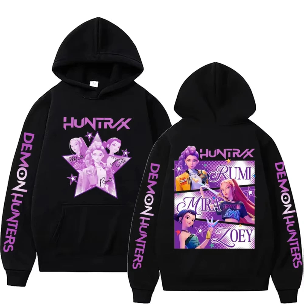 Kpop chasseurs de démons Fanmerch Mira Rumi Zoey Huntrix homme à capuche Harajuku hauts pull homme femme sweat Fans cadeau