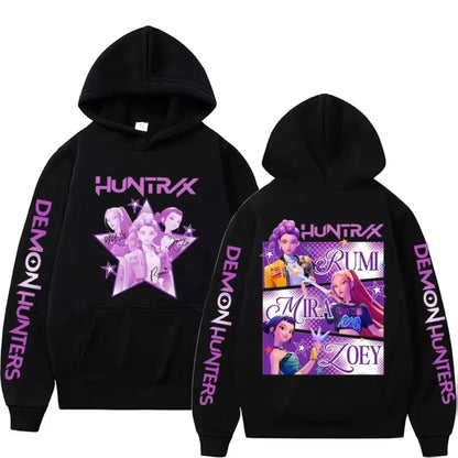 Kpop chasseurs de démons Fanmerch Mira Rumi Zoey Huntrix homme à capuche Harajuku hauts pull homme femme sweat Fans cadeau