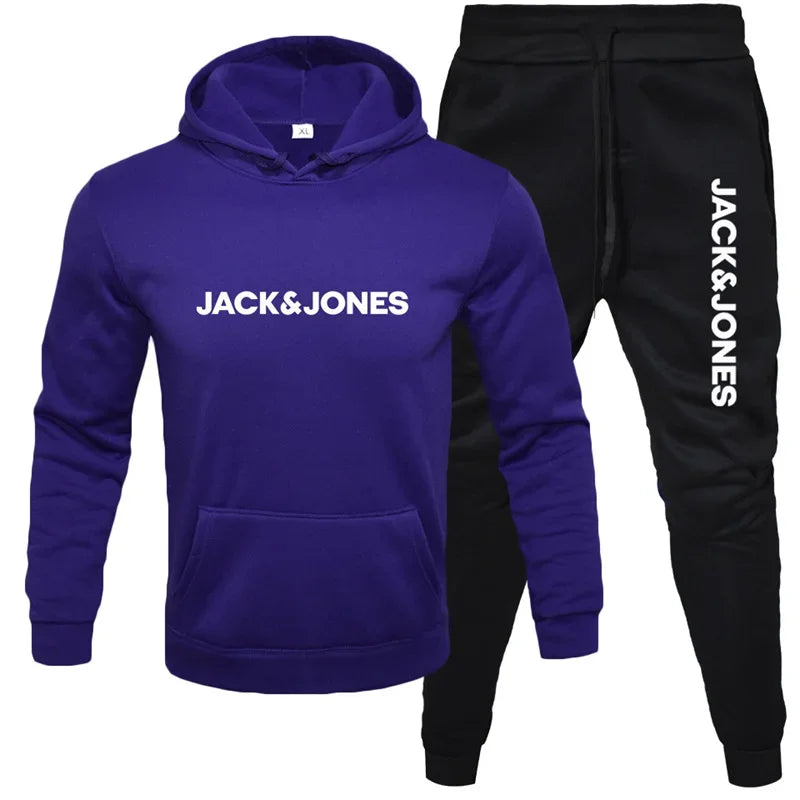 Ensemble à capuche automne/hiver 2025 pour hommes, ensemble à capuche + pantalon de survêtement en laine à la mode pour vêtements de sport, ensemble de vêtements de sport de course décontractés