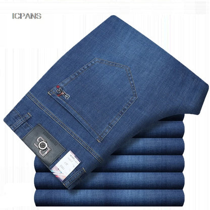 Jean Denim Fin pour Homme, Pantalon Droit, Décontracté, Bleu, Noir, Gris, Vêtements d'Été, Taille 40 42