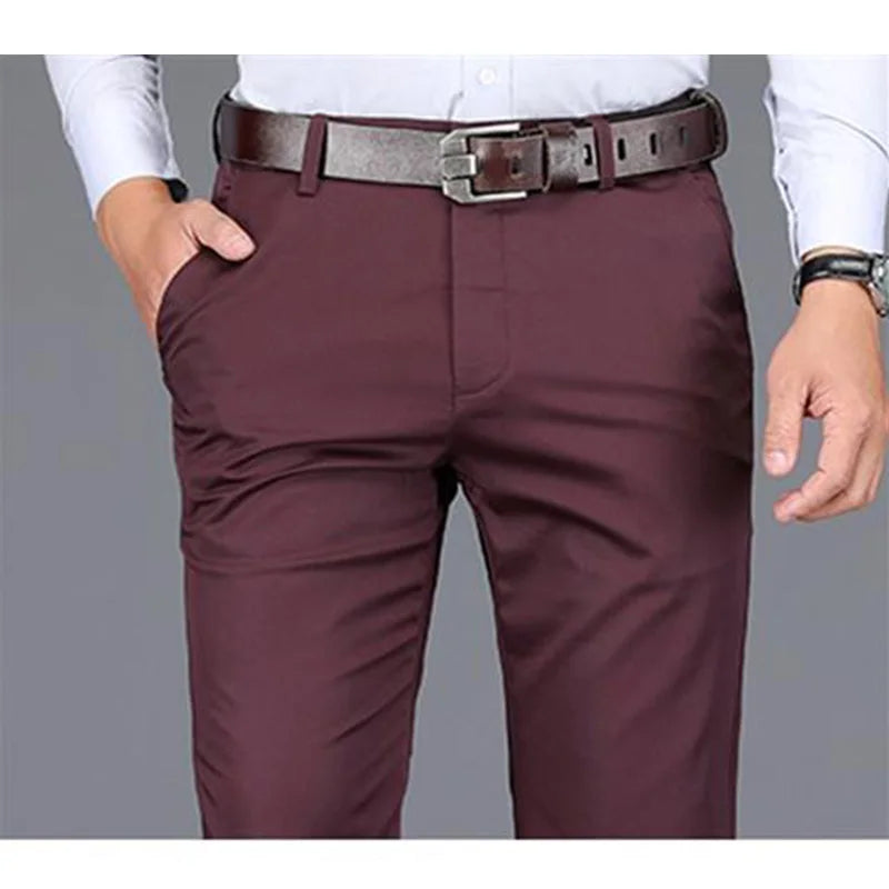 Jean Slim et Décontracté pour Homme, Pantalon Droit de Couleur Unie, Blanc Cassé, à la Mode, Grande Taille, FJ27-38, Été