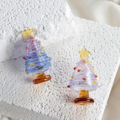 Verre de cristal arbre de noël Festival cadeau artisanat verre enveloppé soie Roon décoration arbre de noël ornement