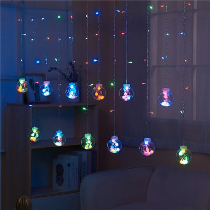 Noël 2024 Led lumières décoration fée chaîne pour chambre feston lumière rideau guirlande fête mariage nouvel an chambre salon