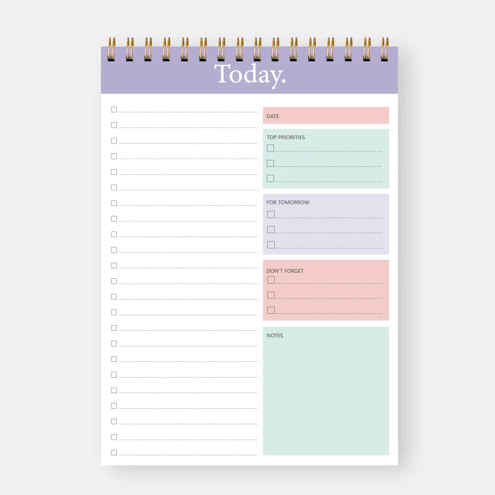 Bloc-notes avec liste de choses à faire, planificateur quotidien sans daté