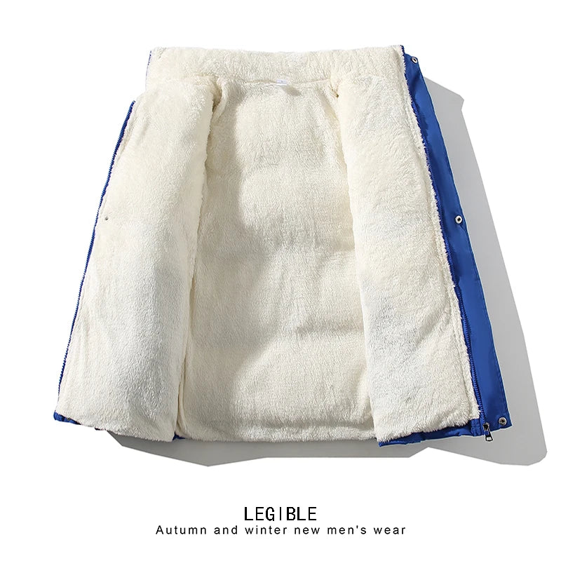 LEGIBLE-Veste zippée à capuche pour homme, Parkas optiques, Manteau chaud, Hiver 2024