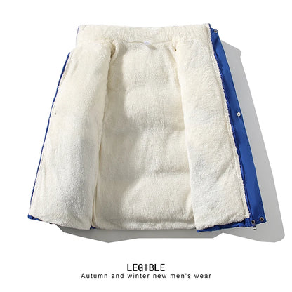 LEGIBLE-Veste zippée à capuche pour homme, Parkas optiques, Manteau chaud, Hiver 2024