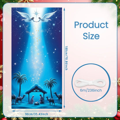 Bannière de Noël Ornements rouges Décoration de vacances Motif de flocon de neige Festivités d'hiver pour la décoration de la maison Célébration de vacances I