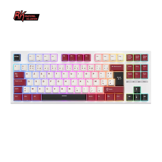 RK ROYAL KLUDGE R87 -Clavier mécanique français 87 touches rétroéclairé RVB, clavier de jeu filaire échangeable à chaud, touches personnalisées