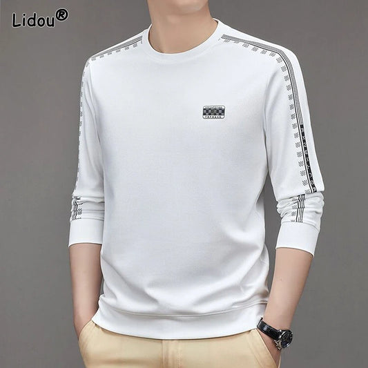 Sweat à capuche minimaliste à col rond pour homme, étiquette rayée, décontracté, confortable, polyvalent, mode printemps et automne, nouveau, 2023