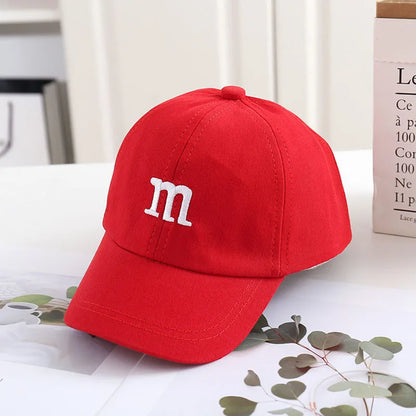 Casquette de baseball brodée lettre M pour enfants, chapeau de soleil pour bébé, casquettes à visière pour tout-petits, printemps, été, fille, garçon
