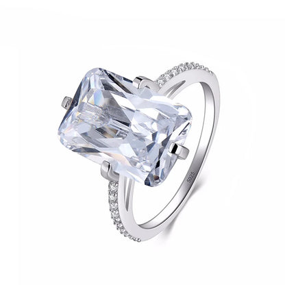Modian-Bagues rectangulaires en argent regardé 100% pour femmes, matiques transparentes 5A, bijoux de fiançailles de luxe pour travailleurs, matiques à la mode, 925