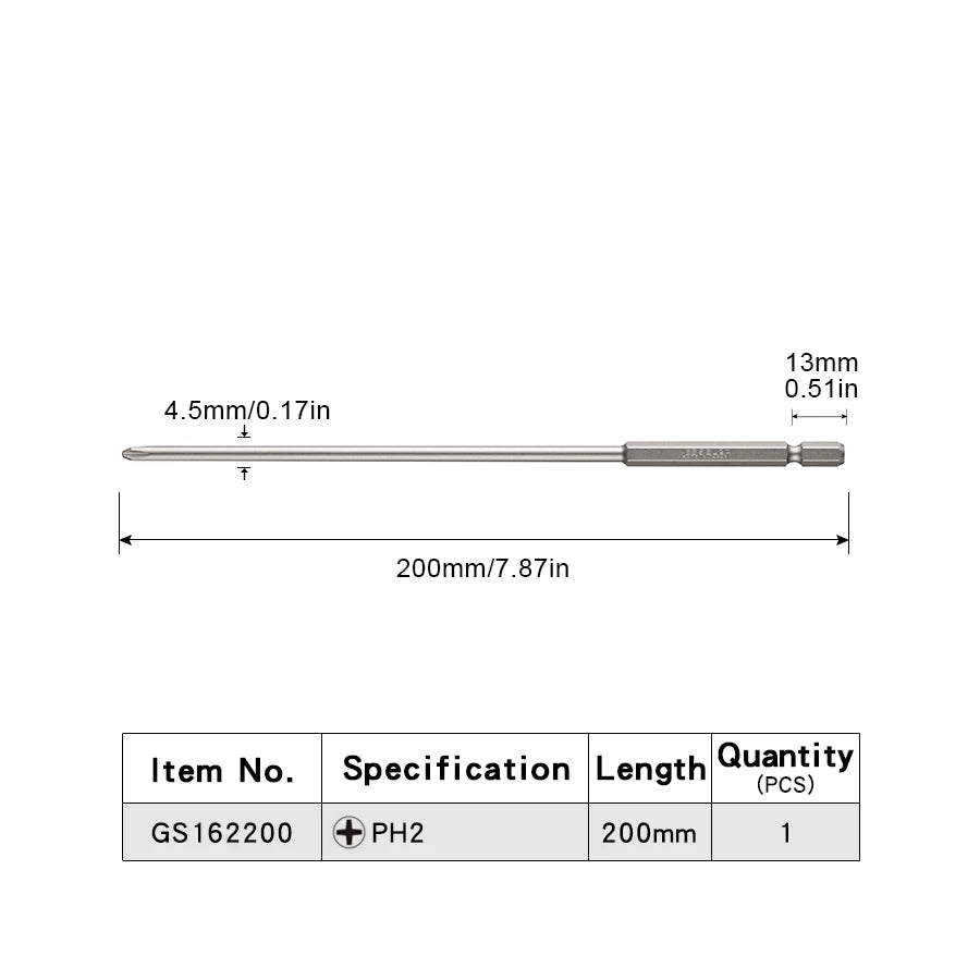 VESSEL-Jeu d'embouts de tournevis pour Phillips et vis à fente, embout magnétique à tête unique, accessoires pour outils à main, série NO.GS16