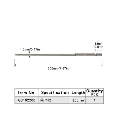 VESSEL-Jeu d'embouts de tournevis pour Phillips et vis à fente, embout magnétique à tête unique, accessoires pour outils à main, série NO.GS16