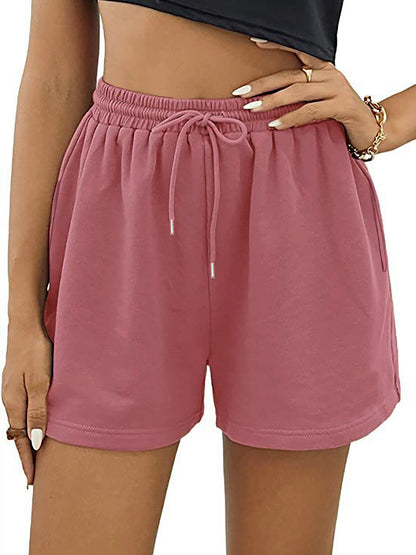 XUANSHOW été femmes Shorts vêtements de sport laçage bas couleur unie poches élastiques décontracté taille haute femmes ample court
