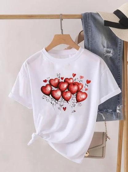 Tendance fleur Style mignon à manches courtes femmes imprimer femme chemise mode vêtements graphiques T-shirts vêtements dame t-shirt décontracté