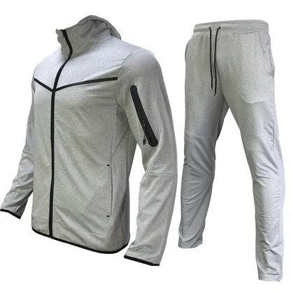 Manteau de sport pour hommes printemps et automne nouvelle taille européenne vêtements de sport pantalon à capuche ensemble décontracté survêtement hommes