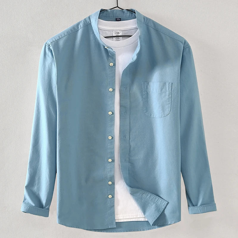 Chemises à manches longues pour hommes, style chinois, 100% coton, streetwear décontracté, médicaments, vêtements à la mode