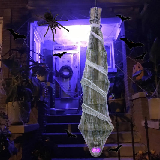Cocons Effrayant à l'Envers, Fantôme, Décoration de ixd'Halloween, Accessoires d'Ornement pour la Maison, Taille Réelle, 72 Pouces, Nouveau