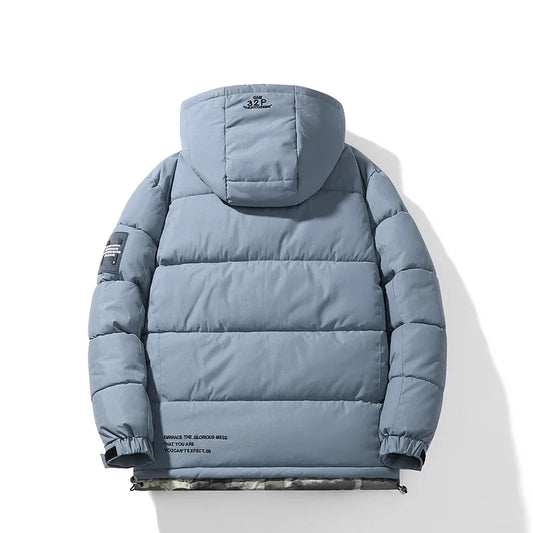 Parka coupe-vent à capuche pour hommes, veste chaude, pardessus monochromes, vêtements d'extérieur pour hommes, vêtements de neige pour documents, hiver, nouveau