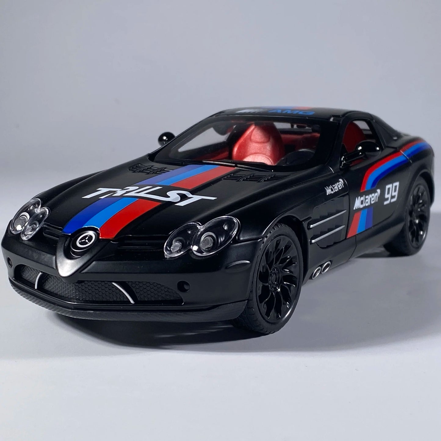 1:24 Benz SLR McLaren 722 AMG Super voiture de sport alliage métal moulé sous pression modèle de voiture son et lumière retirer enfants jouets voiture anniversaire