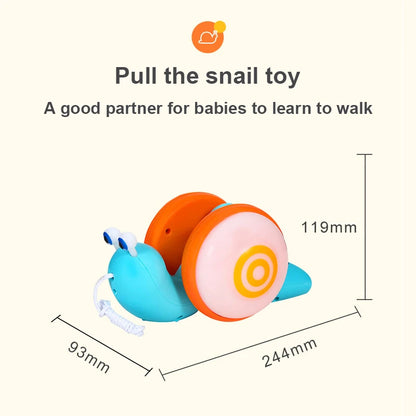 Jouet de dessin animé escargot voiture jouet pour bébé, apprendre à ramper et à tirer, avec lumière et musique, jouets d'éducation précoce pour enfants, nouvelle collection