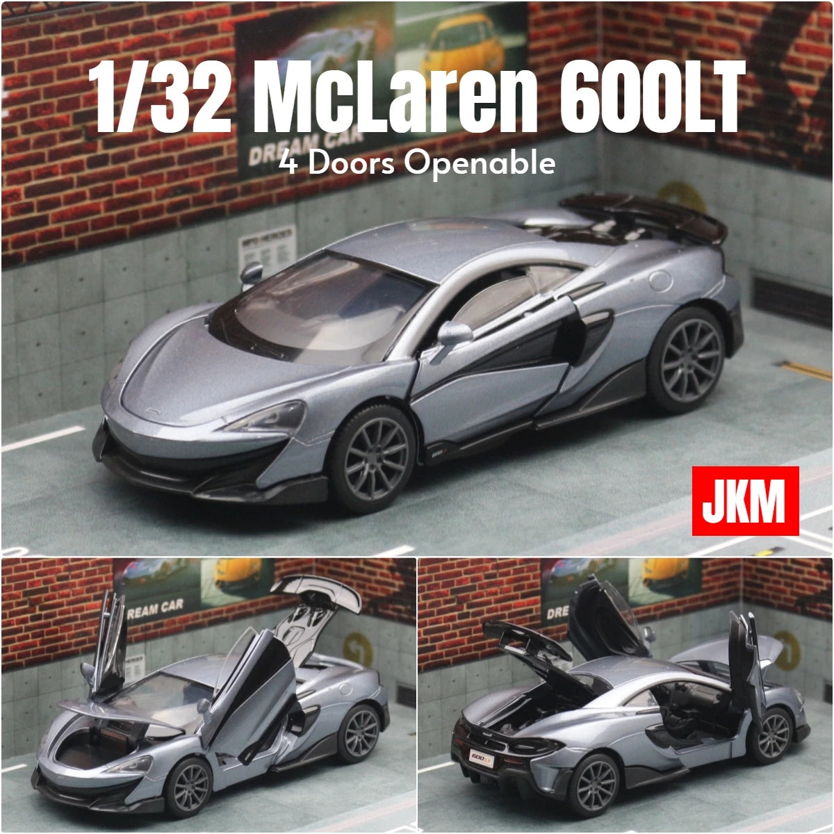 McLaren-Voiture l'inventaire en métal moulé sous pression pour enfants, modèle de jouet de sport ThomZ CiTY, collection son et lumière, cadeau, 1/32, 600LT