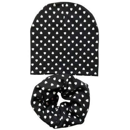 Chapeau en coton imprimé étoile pour bébé, casquette pour tout-petits, écharpe pour bébé, bonnet pour enfants, chapeaux pour garçons et filles, automne et hiver