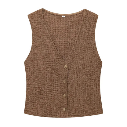 HXAO femmes deux pièces ensemble Texture pantalon ensembles sans manches gilet haut et bas ensemble femmes été Baggy pantalon ensemble 2 pièces ensembles décontractés