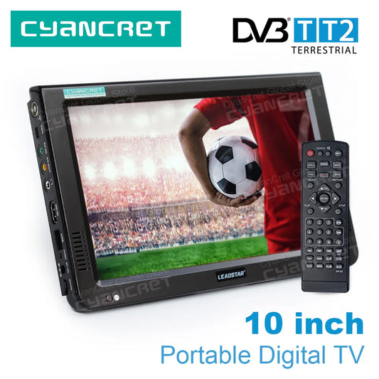 LEADSTAR D10 10 inch HD Portable TV DVB-T2 TDT DTT Digital &amp; Analog Mini Small Car Television Support USB SD MP4 H.265 AC3