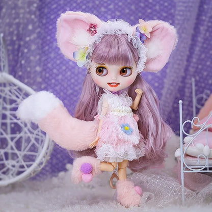 Vêtements kimono de poupée Blyth faits à la main, vêtements de poupée Blyth OB22 24, oreilles de lapin, robe de princesse pour Ymy Licca Azones Ob24 Ob27 Fr