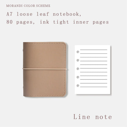 Cahier A7 à Feuilles Mobiles en Cuir Souple,