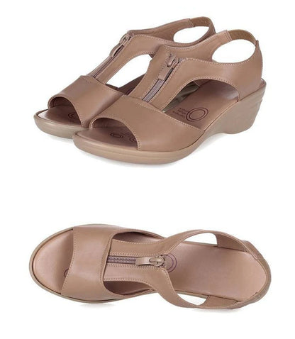 WOIZGIC-Sandales à plateforme en cuir PU pour femme, chaussures de plage coordonnantes, fermeture éclair, taille 35-41 PGP-1153