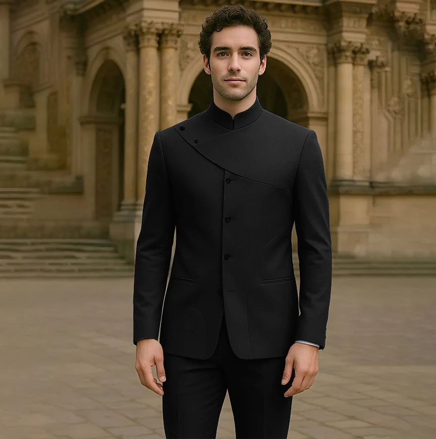 Costumes pour hommes charmants, personnalisés, haute couture, simple boutonnage, deux pièces (veste + pantalon), ensemble droit Simple et intelligent pour hommes