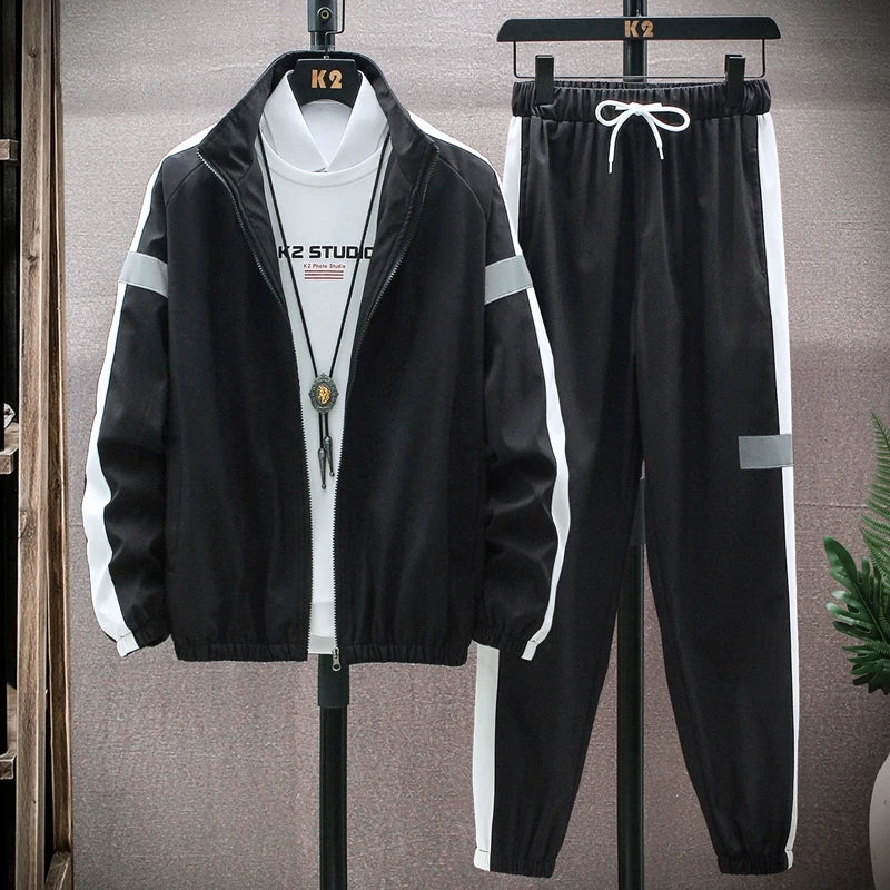Survêtement à capuche décontracté pour hommes, vestes et pantalons sportifs, ensembles 2 pièces, Hip Hop, course à pied, sports trempés, 5XL, printemps, nouveau