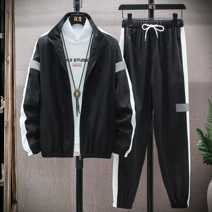 Survêtement à capuche décontracté pour hommes, vestes et pantalons sportifs, ensembles 2 pièces, Hip Hop, course à pied, sports trempés, 5XL, printemps, nouveau