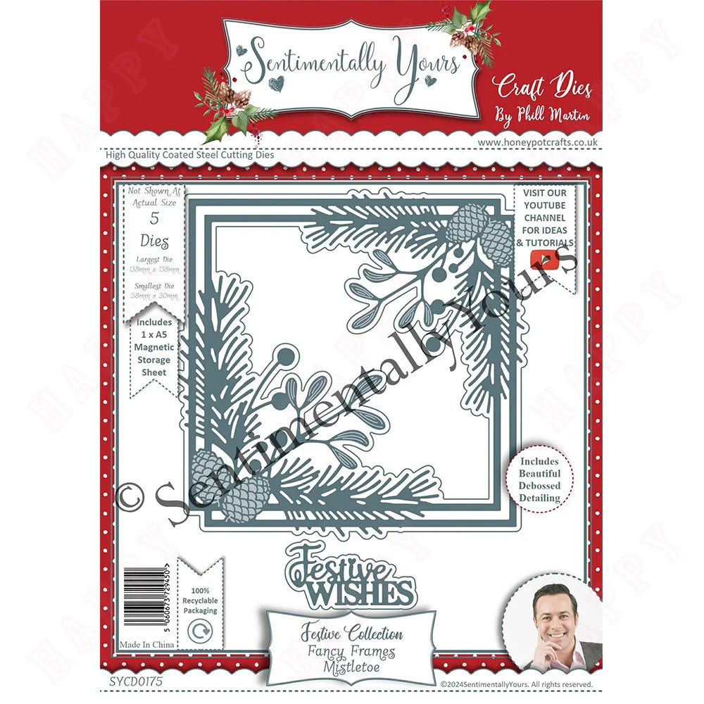 Matrices de découpe en métal craquelin de noël, moule de décoration artisanale, modèle de gaufrage pour Scrapbook, carte de vœux faite à la main, fête 2025