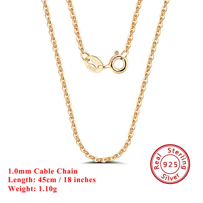 Effie Queen Chic 925 en argent Sterling chaîne de base ras du cou Simple collier bijoux exquis pour hommes et femmes tenue décontractée SC07