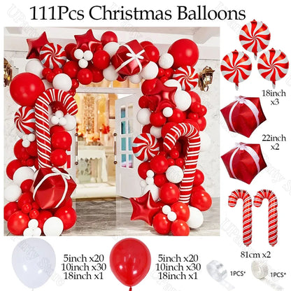 Guirxiété de Ballons de Bonbons de Noël, Cadeau, Elk, Canne Bonbon, Pain d'Épice, Homme, Père Noël, Utiliser un Arc, Décor de ix