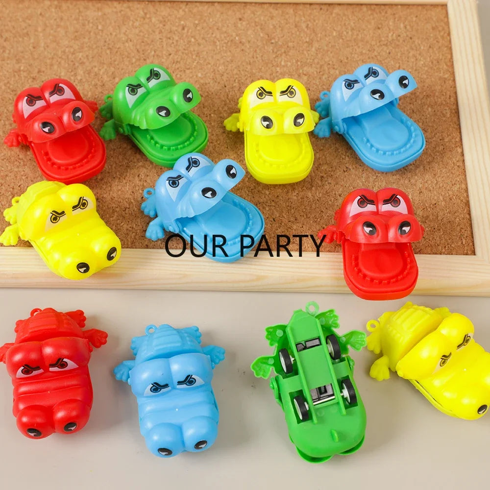 Mini Crocodile mordant coloré, 8 pièces,