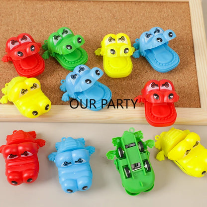 Mini Crocodile mordant coloré, 8 pièces,