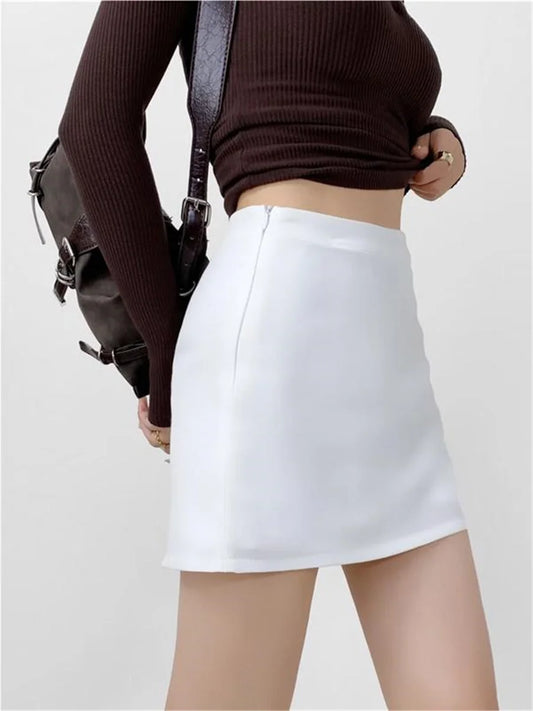 Mini jupes noires pour femmes, vêtements d'été, jupe crayon, mode coréenne, micro jupe japonaise Kawaii avec short, 2024
